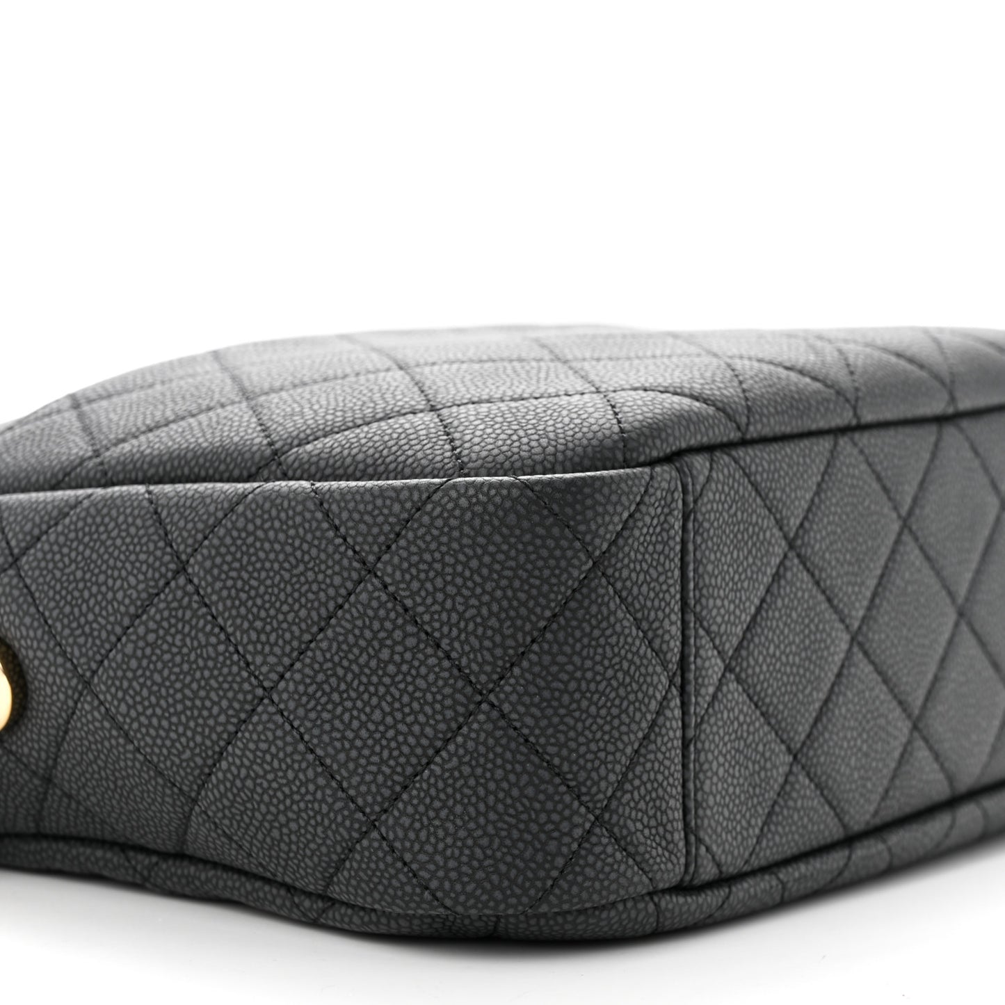 Caviar Quilted Large Coco Tassel Camera Case Black