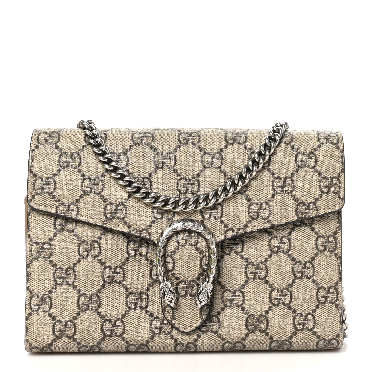 Gucci GG Supreme Monogram Mini Dionysus Chain Wallet Beige Taupe 1 of 13