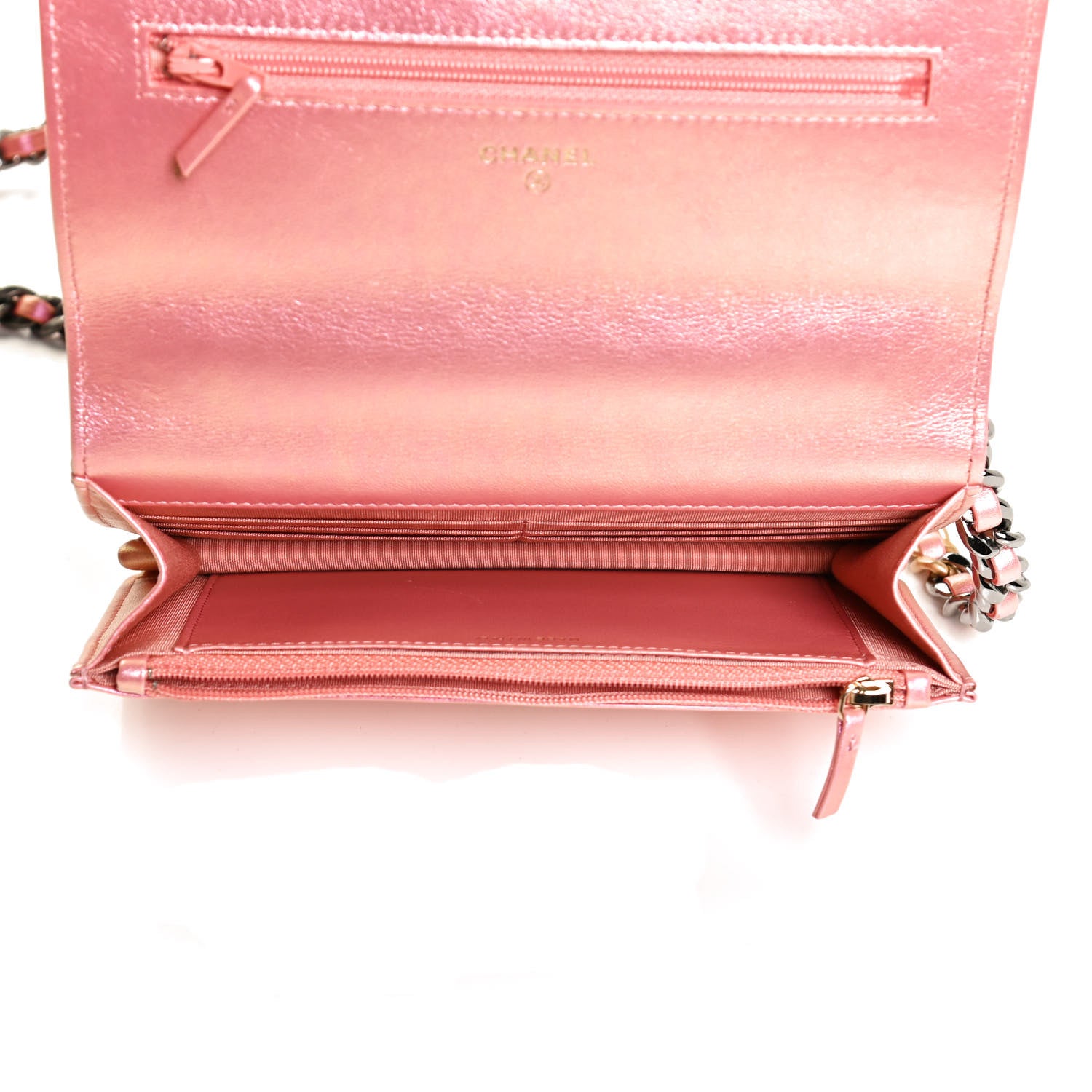 Chanel Iridescent Calfskin Quilted Chanel 19 Wallet On Chain WOC Pink 5 of 11