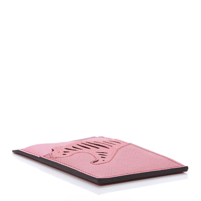 Hermes Epsom Togo Evercolor Rooroo 3CC Card Holder Rouge De Coeur Rose Texas Rose Azalee 4 of 9