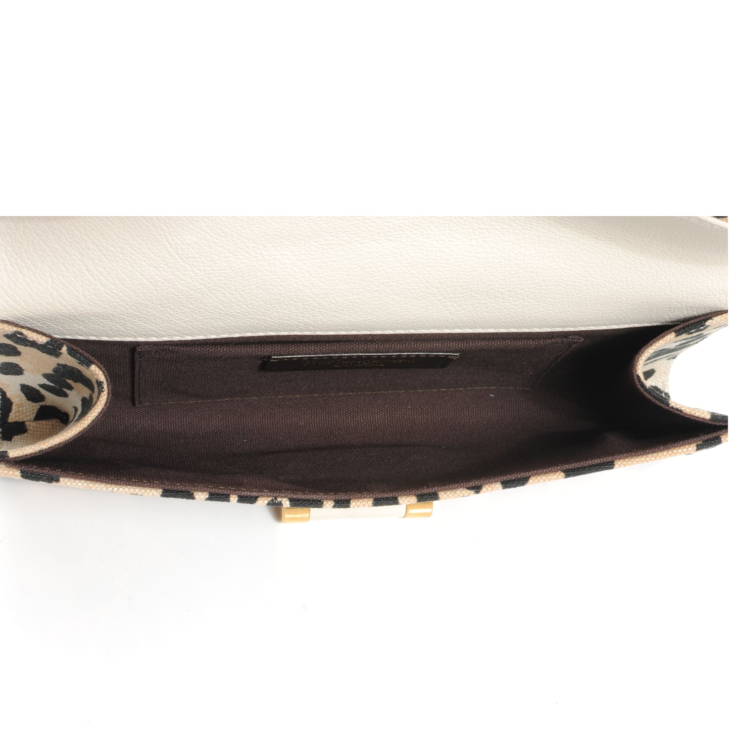 Printed Canvas Leopard Muse Clutch