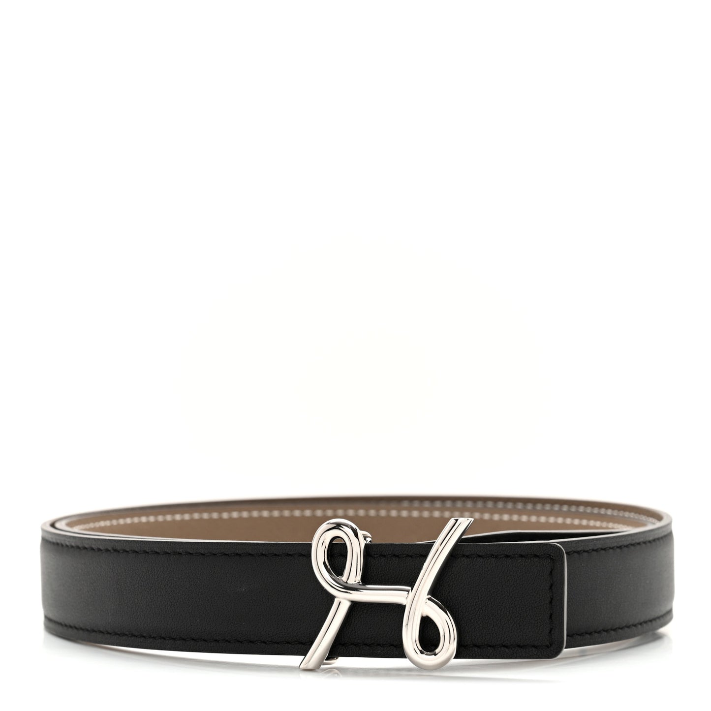 Swift Epsom 24mm H Cursives Belt 75 30 Black Etoupe