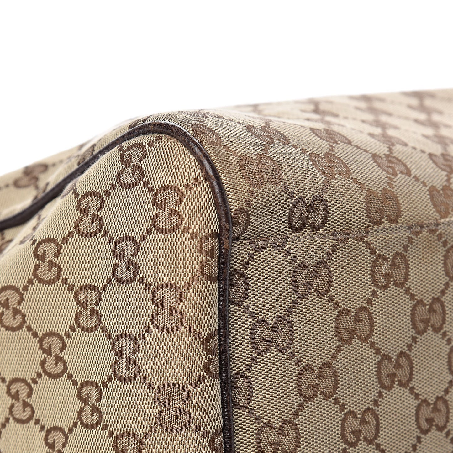 GG Monogram Web Large Collapsible Carry On Duffle Beige Brown