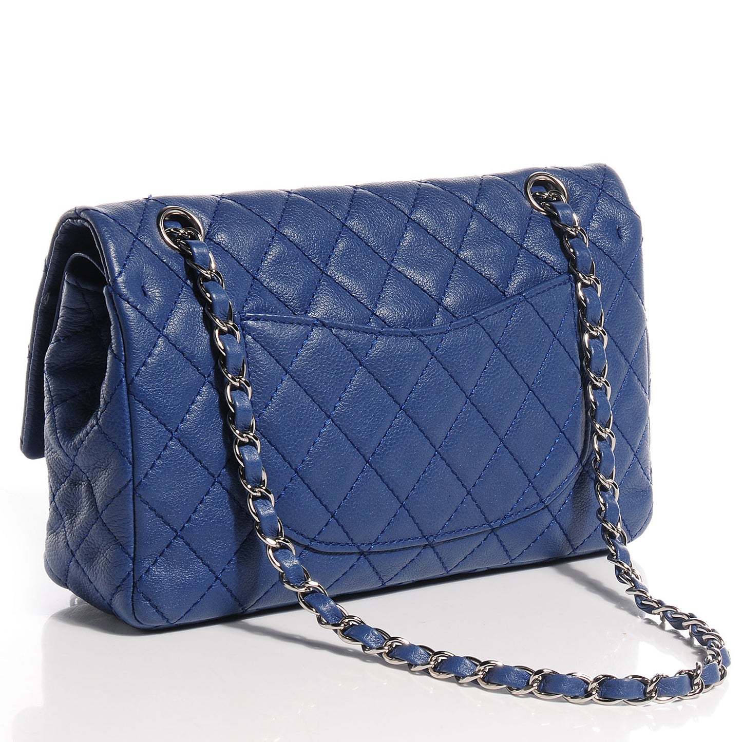 Washed Caviar Medium Double Flap Blue