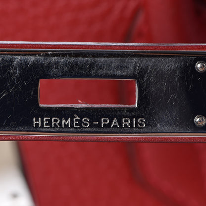 Hermes Taurillon Clemence Birkin 35 Rouge Casaque 10 of 33