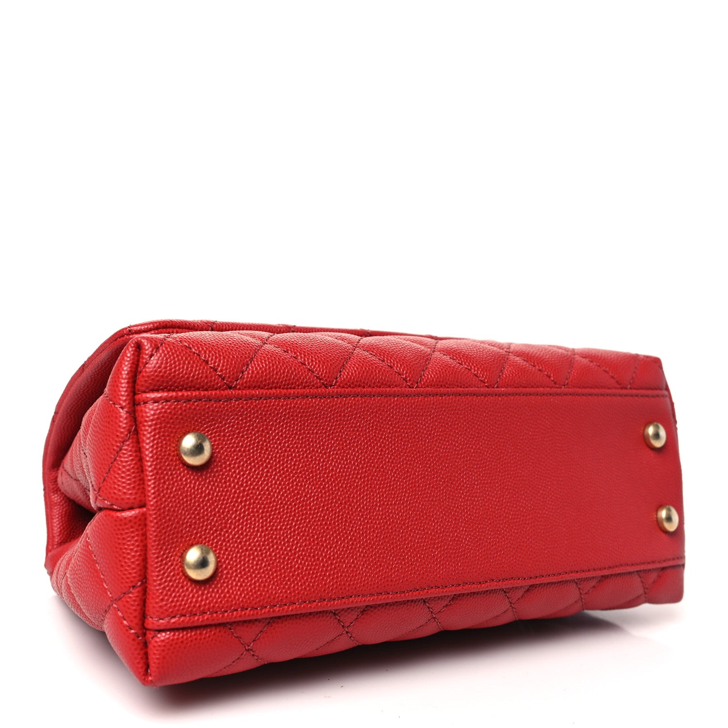 Chanel Caviar Lizard Embossed Quilted Mini Coco Handle Flap Red 4 of 10