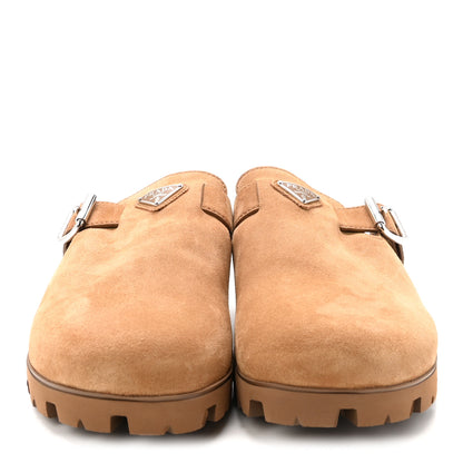Prada Suede Scamosciato Mens Mules 10 Desert Beige 3 of 9