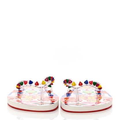 Christian Louboutin Rubber Spike Bengale Loubi Donna Flip Flop 40 White Multicolor 2 of 13