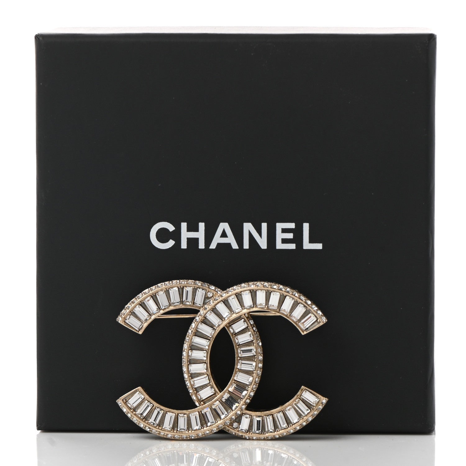 Chanel Baguette Crystal CC Brooch Gold 5 of 5
