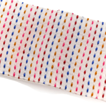 Hermes Silk Chevaloscope Neon Twilly White Bleu Rouge 5 of 6