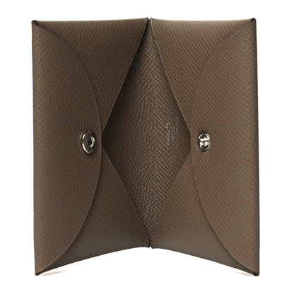 Hermes Epsom Calvi Card Case Etoupe 5 of 13