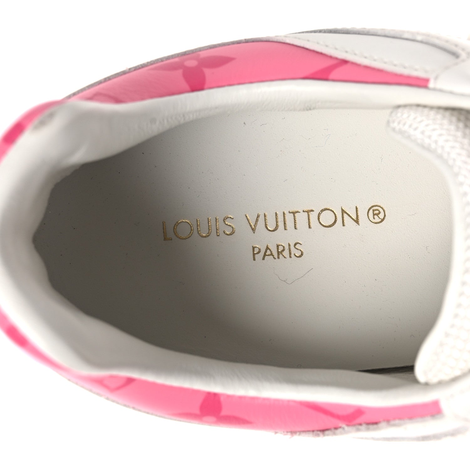 Louis Vuitton Calfskin Monogram Run Away Sneakers 38.5 White Pink 9 of 14