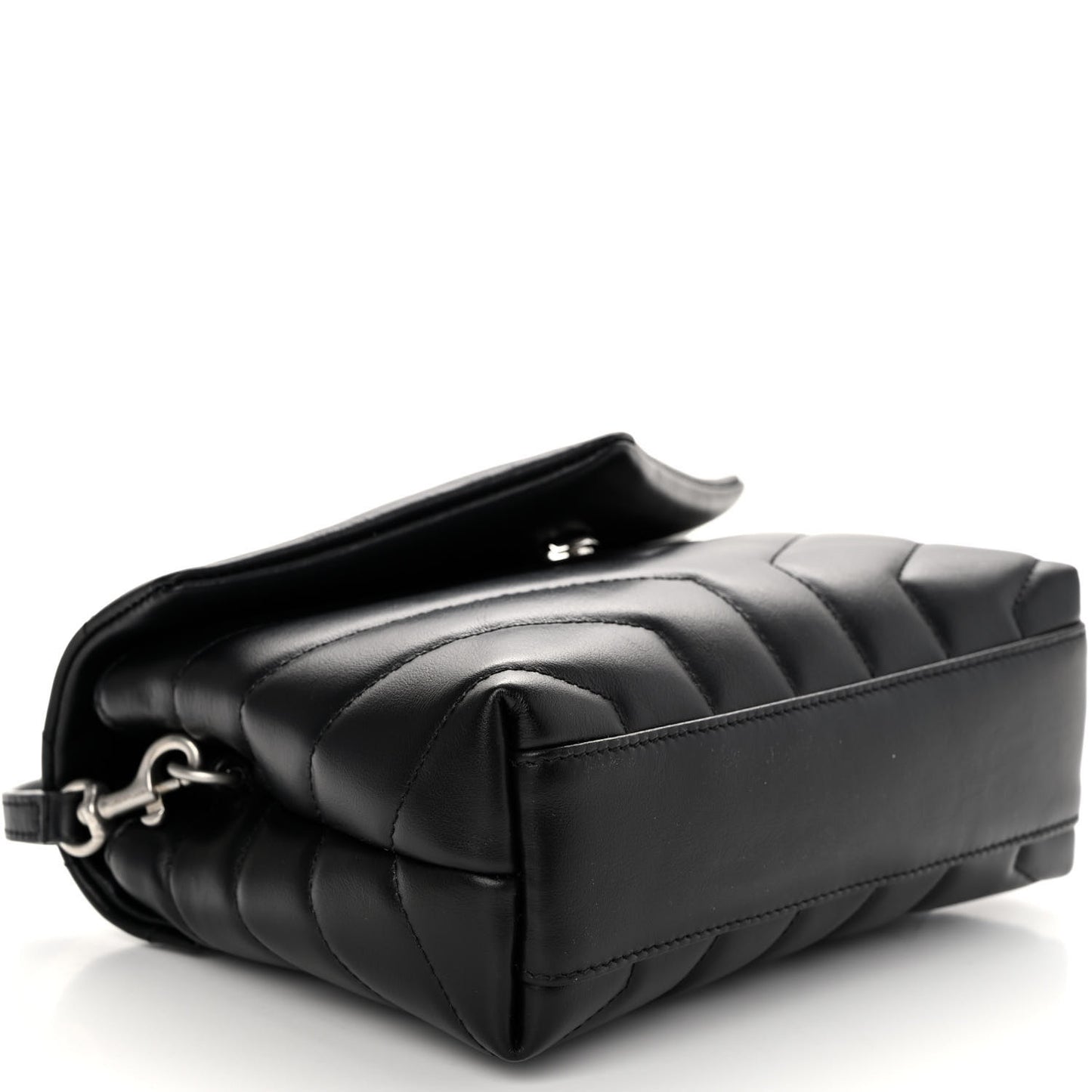 Calfskin Y Quilted Monogram Toy Loulou Crossbody Bag Black