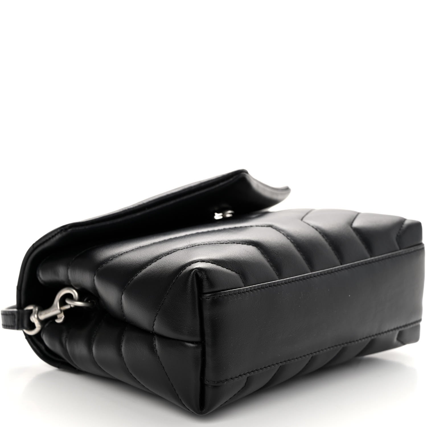 Saint Laurent Calfskin Y Quilted Monogram Toy Loulou Crossbody Bag Black 9 of 10
