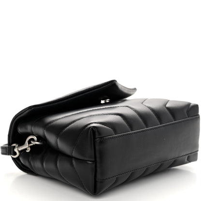 Saint Laurent Calfskin Y Quilted Monogram Toy Loulou Crossbody Bag Black 9 of 10