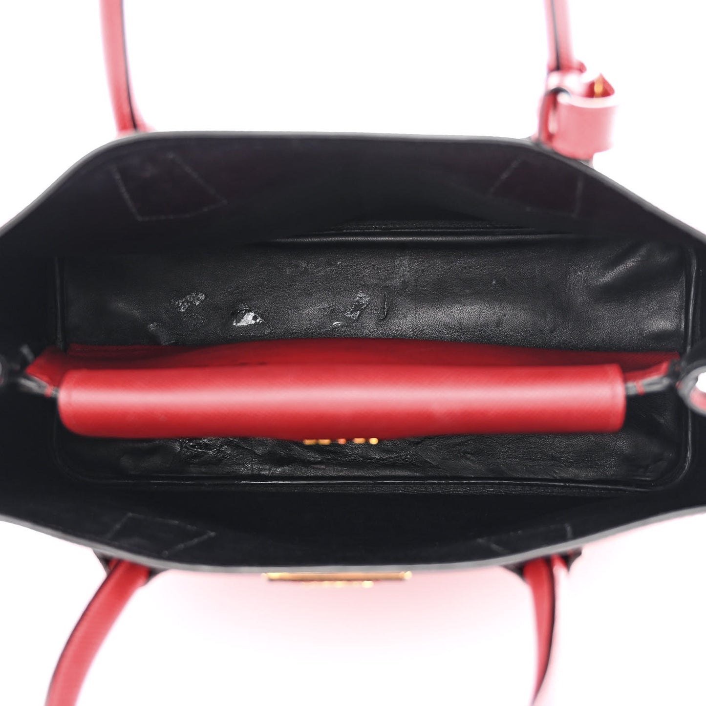 Saffiano Cuir Medium Double Bag Fuoco