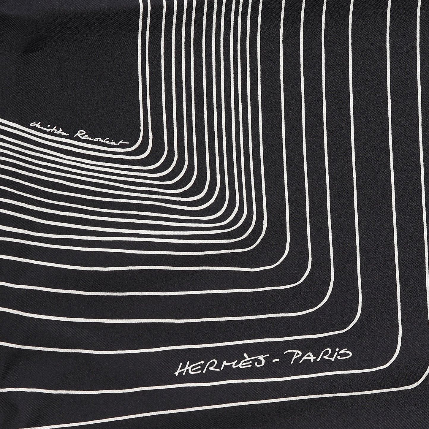 Silk Pegase Paysage Scarf 90 Black Beige