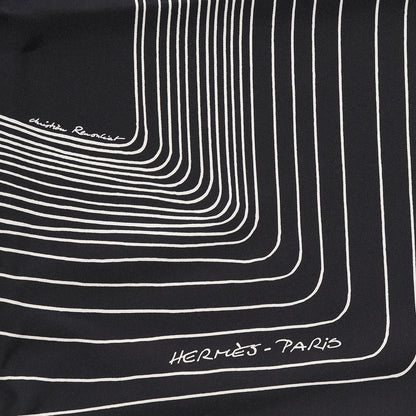 Hermes Silk Pegase Paysage Scarf 90 Black Beige 5 of 8