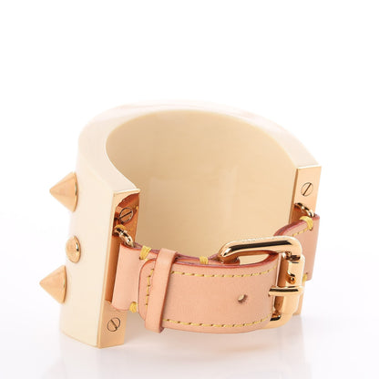 Louis Vuitton Resin Studded Runway Wide Cuff Ivory 3 of 4