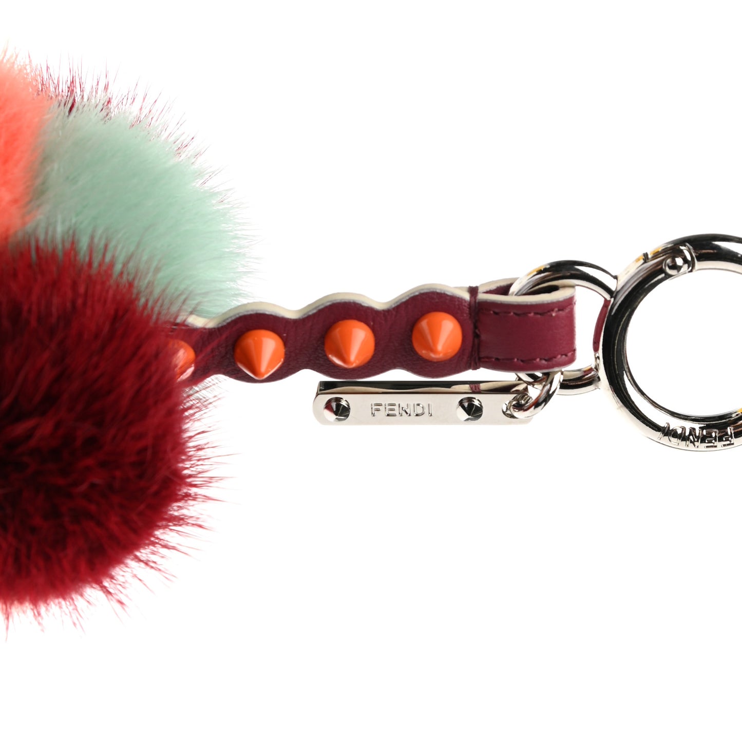 Mink Fur Calfskin Fun Fair Bag Charm Multicolor