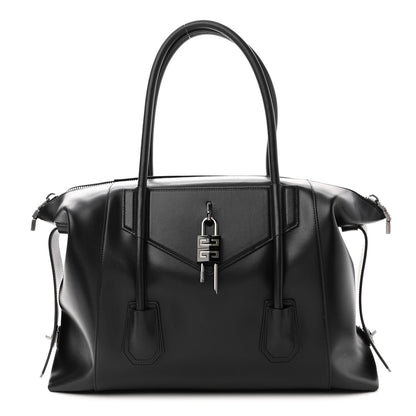 Givenchy Smooth Calfskin Medium Antigona Lock Duffle Bag Black 1 of 8