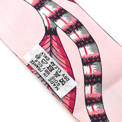 Hermes Silk The Savana Dance Twilly Rose Nacre Vert Framboise 4 of 4