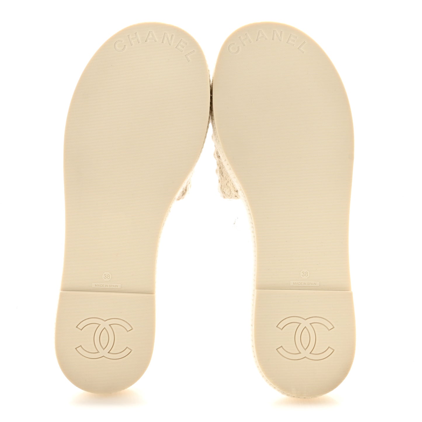 Wool Alpaca Chain CC Slide Sandals 38 Ivory