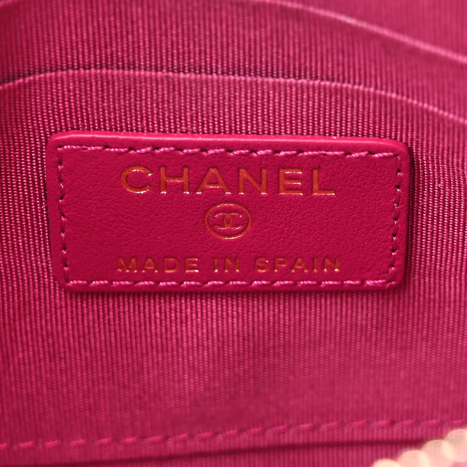 Chanel Caviar Quilted Classic Zip Boy Pouch Fuchsia 6 of 7