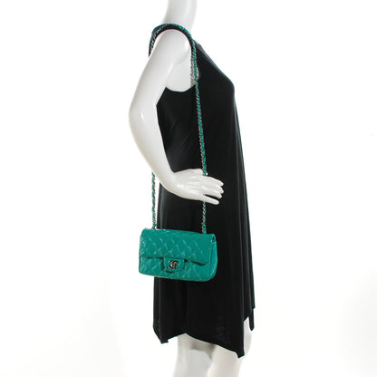 Chanel Patent Calfskin Quilted Mini Rectangular Flap Green 2 of 12