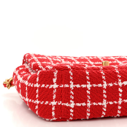 Chanel Tweed Quilted Medium Chanel 19 Flap Red White 9 of 11