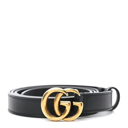 Gucci Calfskin Double G 20mm Belt 95 38 Black 1 of 7