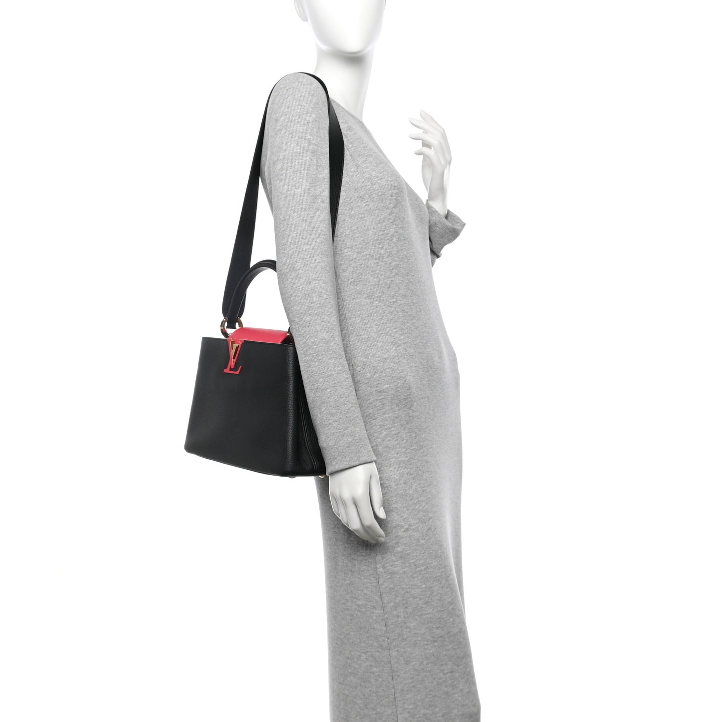 Taurillon Capucines PM Black Rose Berlingot