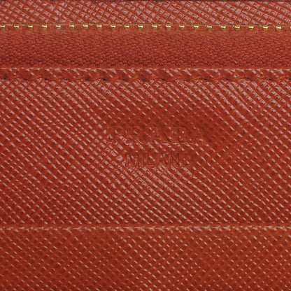 Prada Saffiano Zip Around Organizer Wallet Papaya 6 of 7