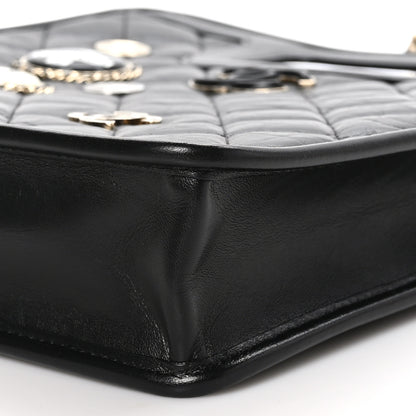 Chanel Aged Calfskin Small Charms Shopping Bag Black 10 of 10