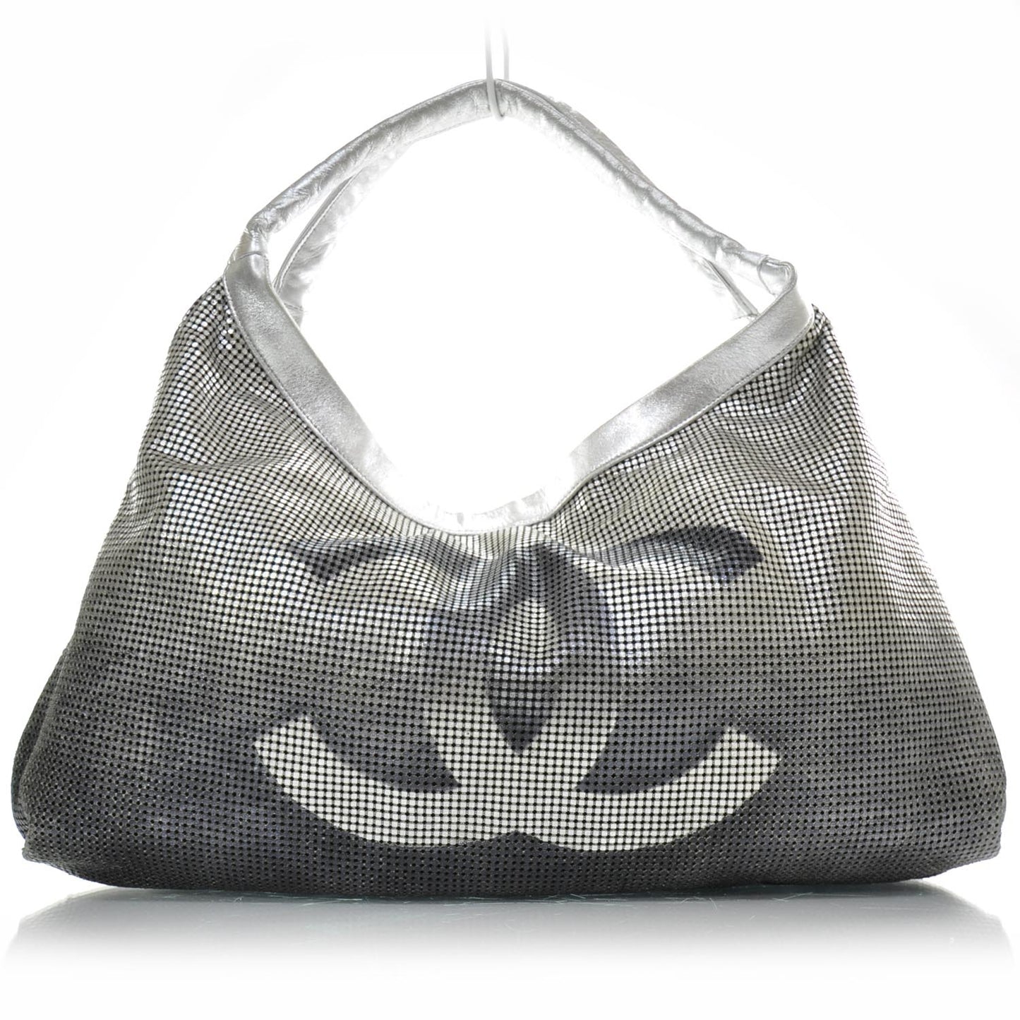 Metallic Perforated Lambskin Hollywood Hobo Silver