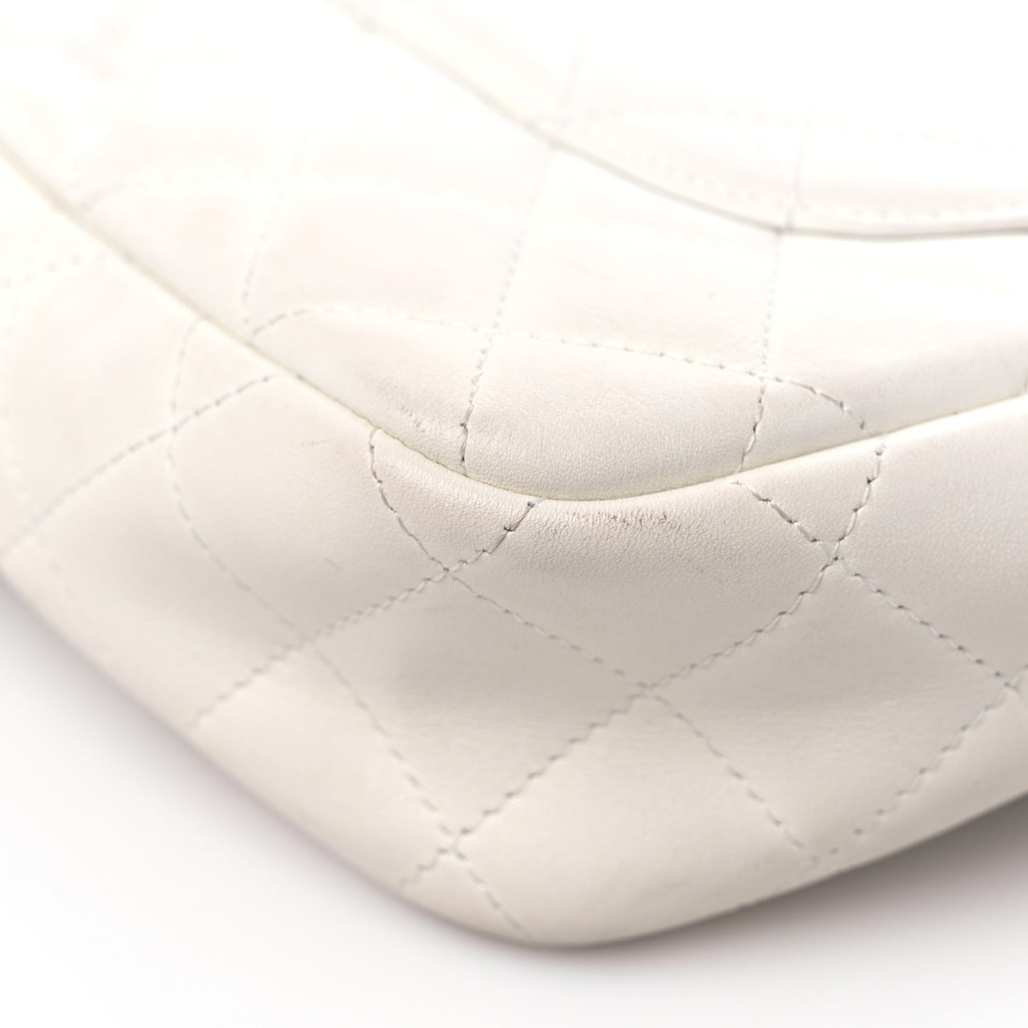 Calfskin Python Quilted Cambon Camera Case White
