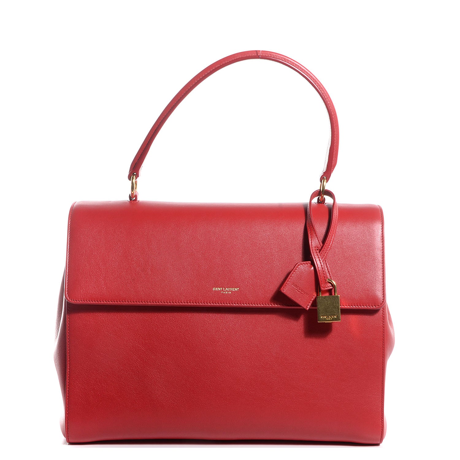 Saint Laurent Calfskin Medium Moujik Top Handle Bag Lipstick Red 1 of 8
