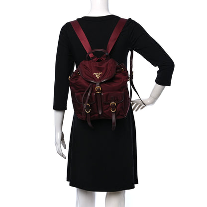 Prada Tessuto Nylon Small Backpack Bordeaux 2 of 9