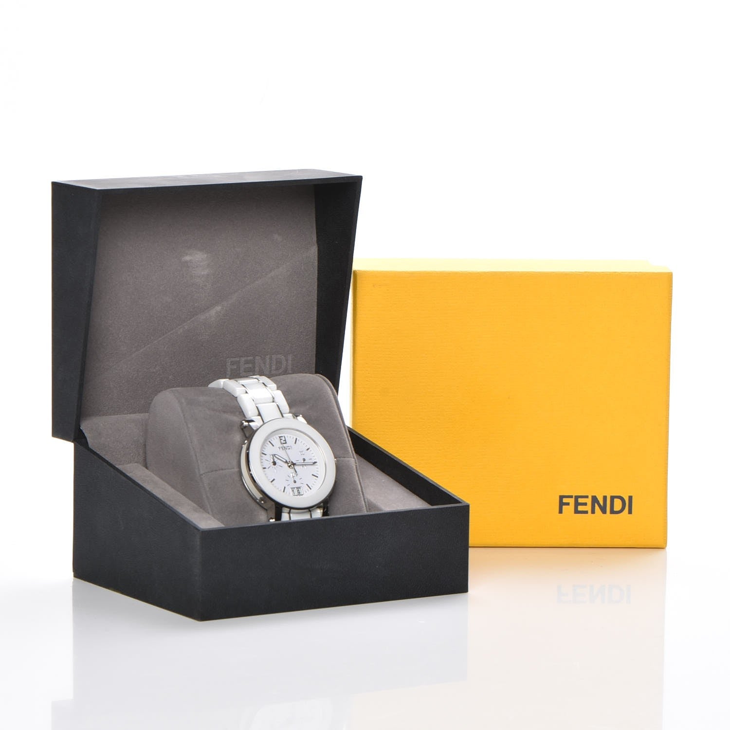 Fendi Stainless Steel Ceramic 38mm Chronograph Quartz Watch White 10 of 10