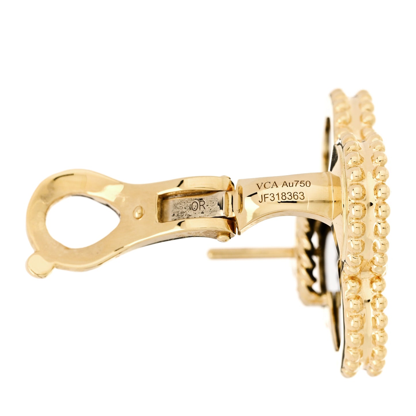 18K Yellow Gold Black Onyx Magic Alhambra Earrings
