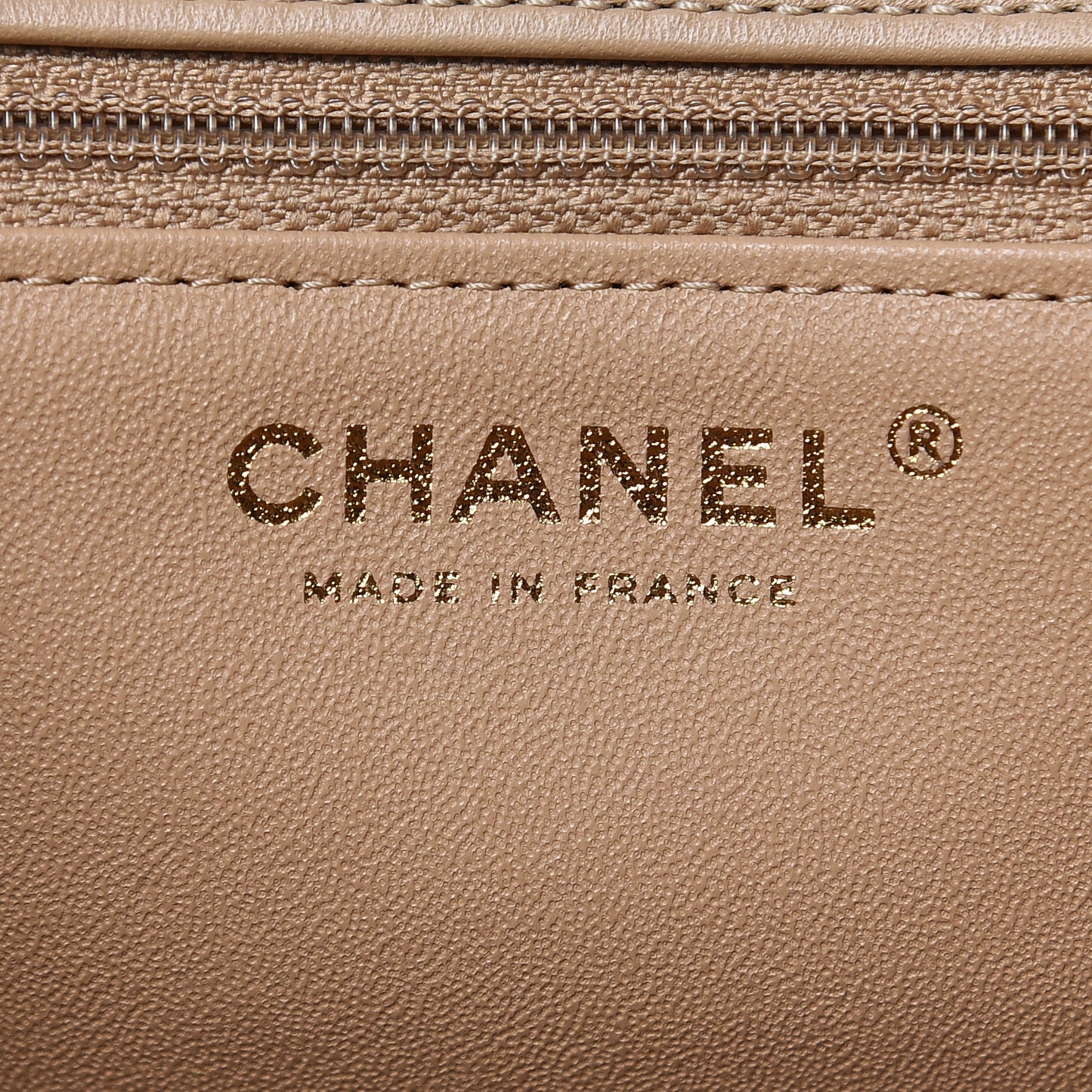 Calfskin Quilted Chevron In The City Bag Beige
