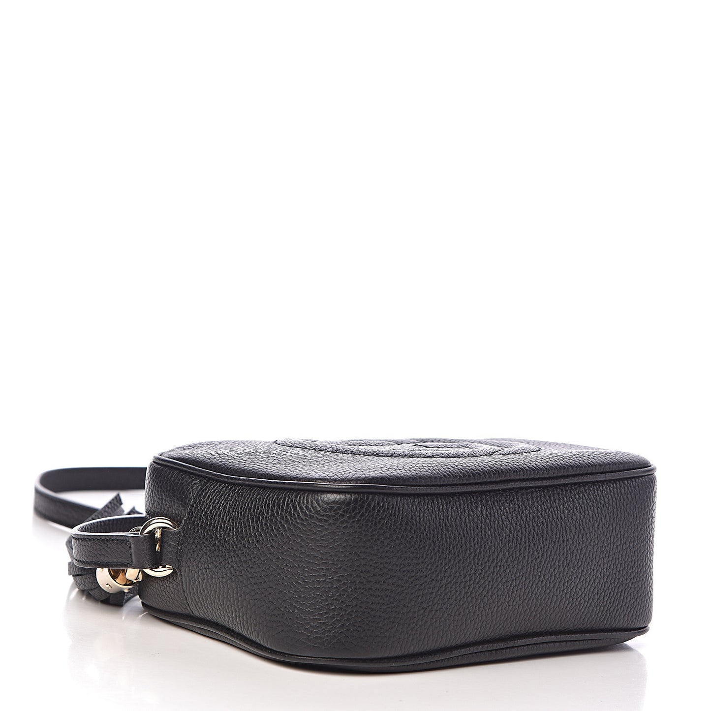 Pebbled Calfskin Small Soho Disco Bag Black
