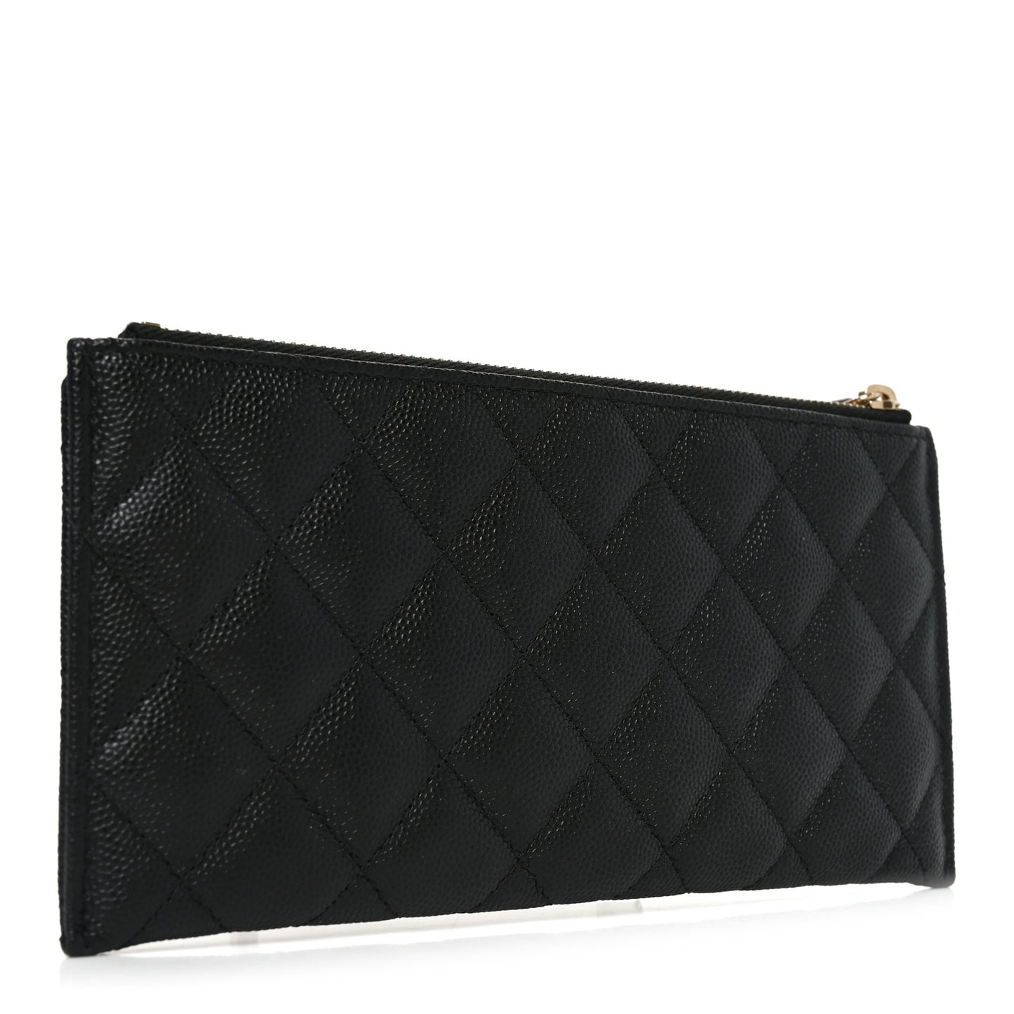 Caviar Quilted Classic Zip Pouch Black