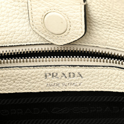 Prada Vitello Daino Soft Hobo Messenger Bag White 6 of 16