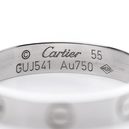 Cartier 18K White Gold 3.5mm LOVE Wedding Band Ring 55 7.25 4 of 5