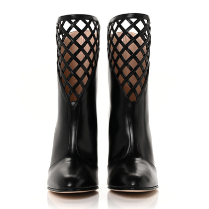 Gucci Plume Calfskin Damir Lattice Cutout Boots 36 Black 2 of 8