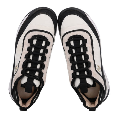 Chanel Fabric Suede Calfskin CC Sneakers 38 White Black 3 of 11