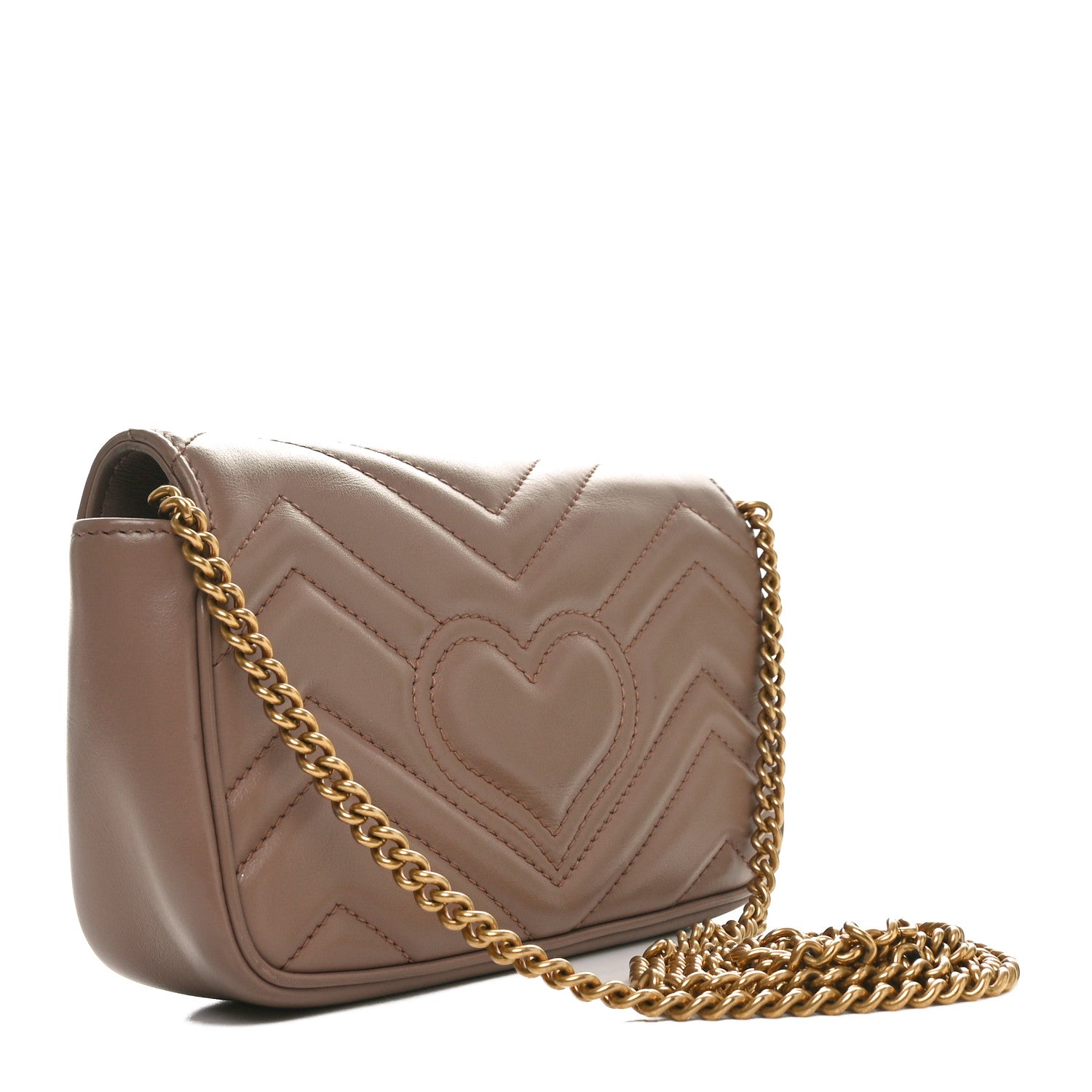 Gucci Calfskin Matelasse Super Mini GG Marmont Shoulder Bag Porcelain Rose 2 of 11