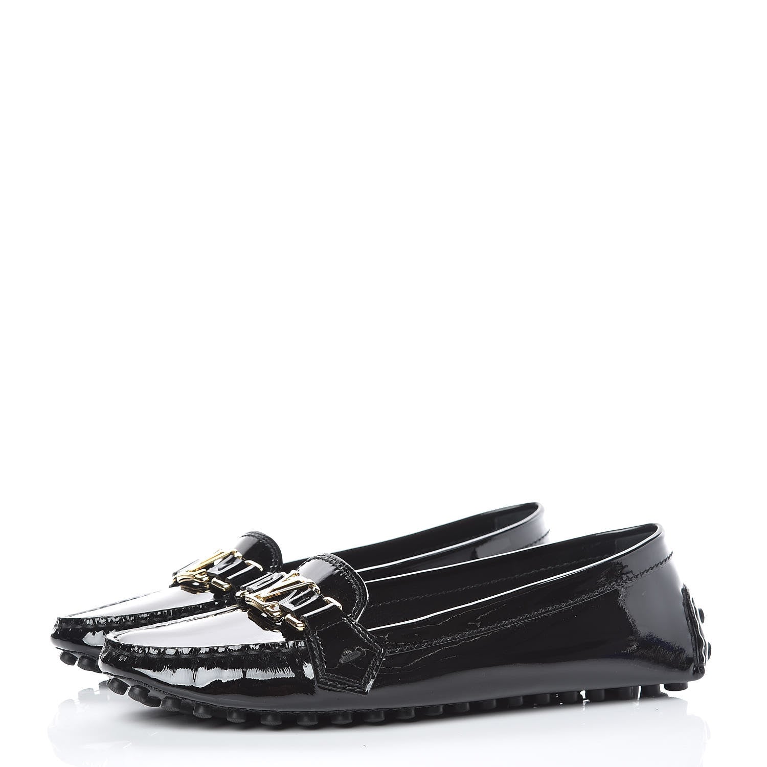 Louis Vuitton Patent Calfskin Oxford Loafers 40 Black 3 of 9