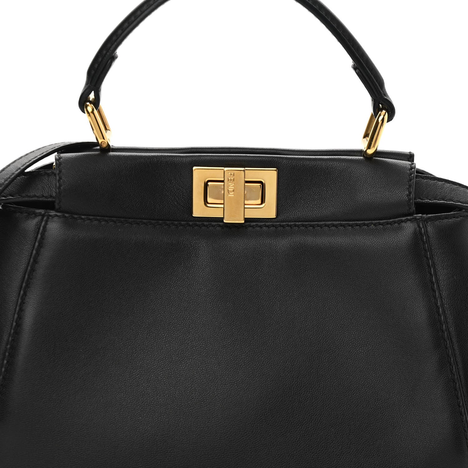 Fendi Nappa Mini Peekaboo Iconic Satchel Black 10 of 12